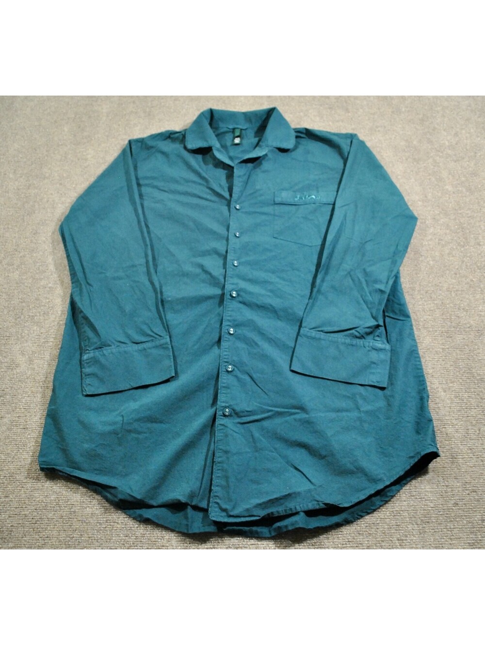 Skims Top Sleepwear Pajamas Loungewear Button Green Long Sleeve Shirt X-Small